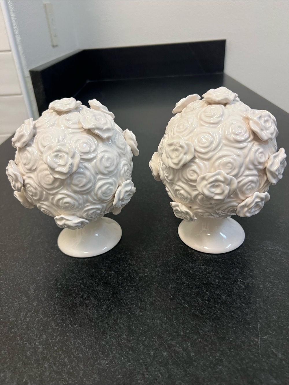 Pair Ceramic Flower Baskets